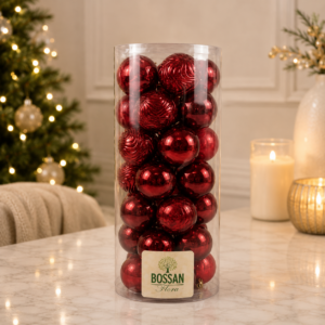 Burgundy Ornament Mix Ø6 cm (Set of 30)